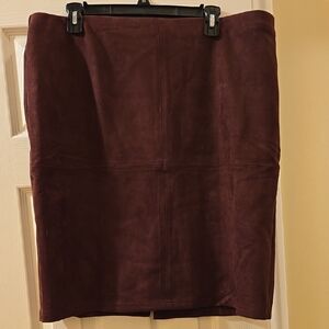 Elegant Burgundy Suede Skirt